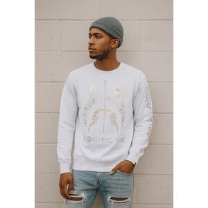 A Bathing Ape BAPE x Hajime Sorayama‎ Shark Mens Crewneck White Silver Size Med